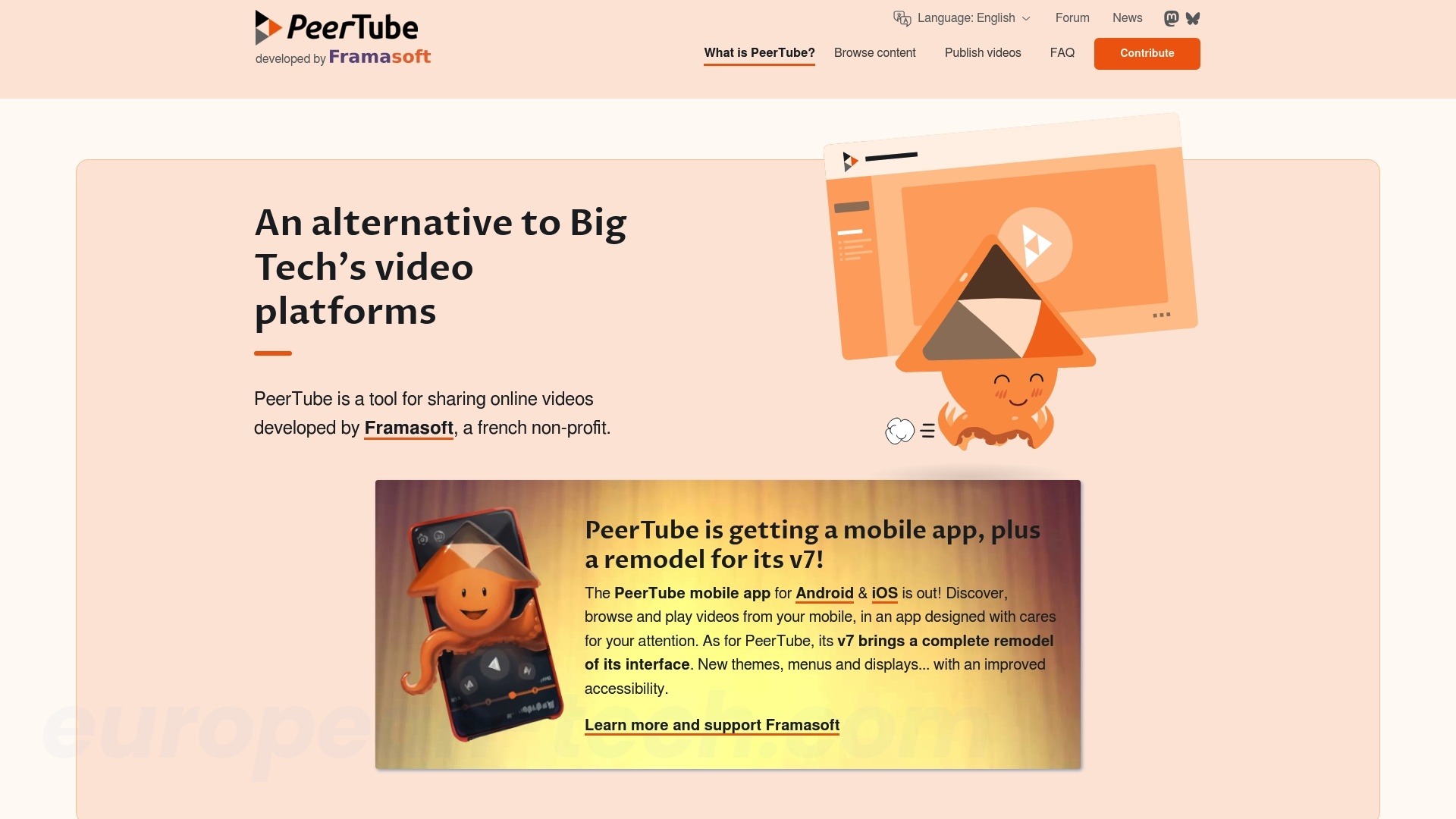 PeerTube - European alternative from 
