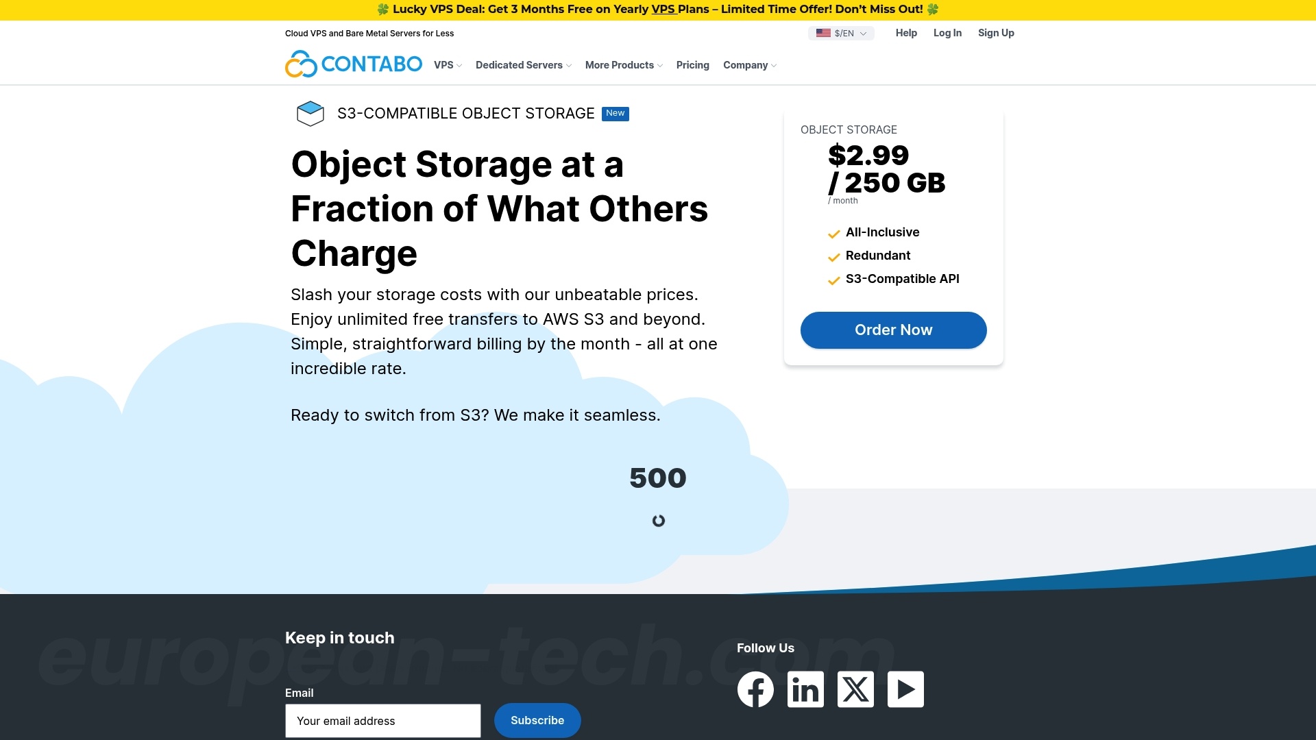 Screenshot of Contabo Object Storage