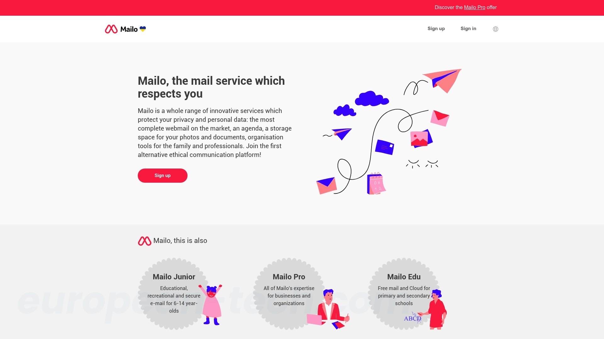 Screenshot of Mailo