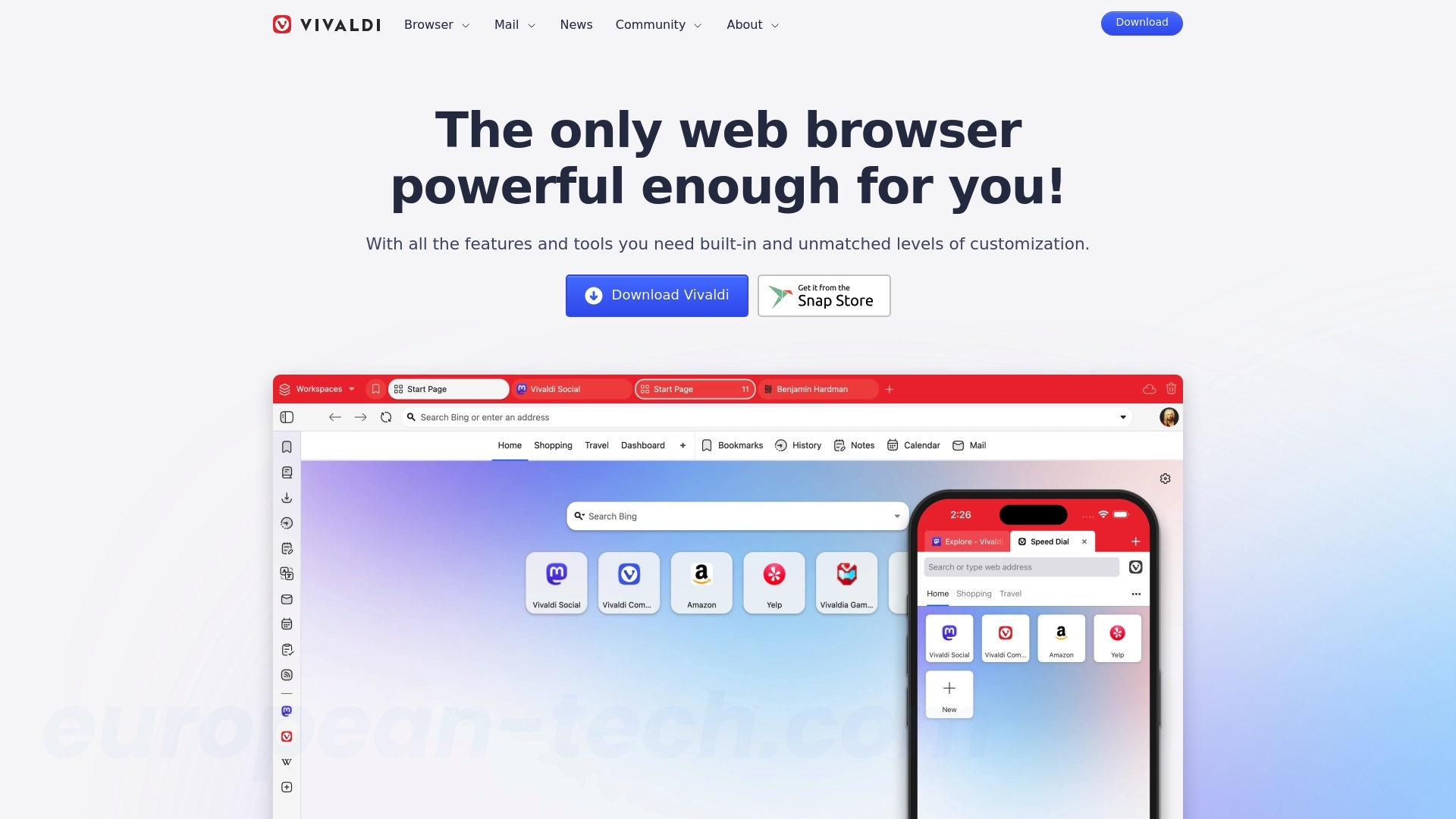 Vivaldi Browser - European service from Norway